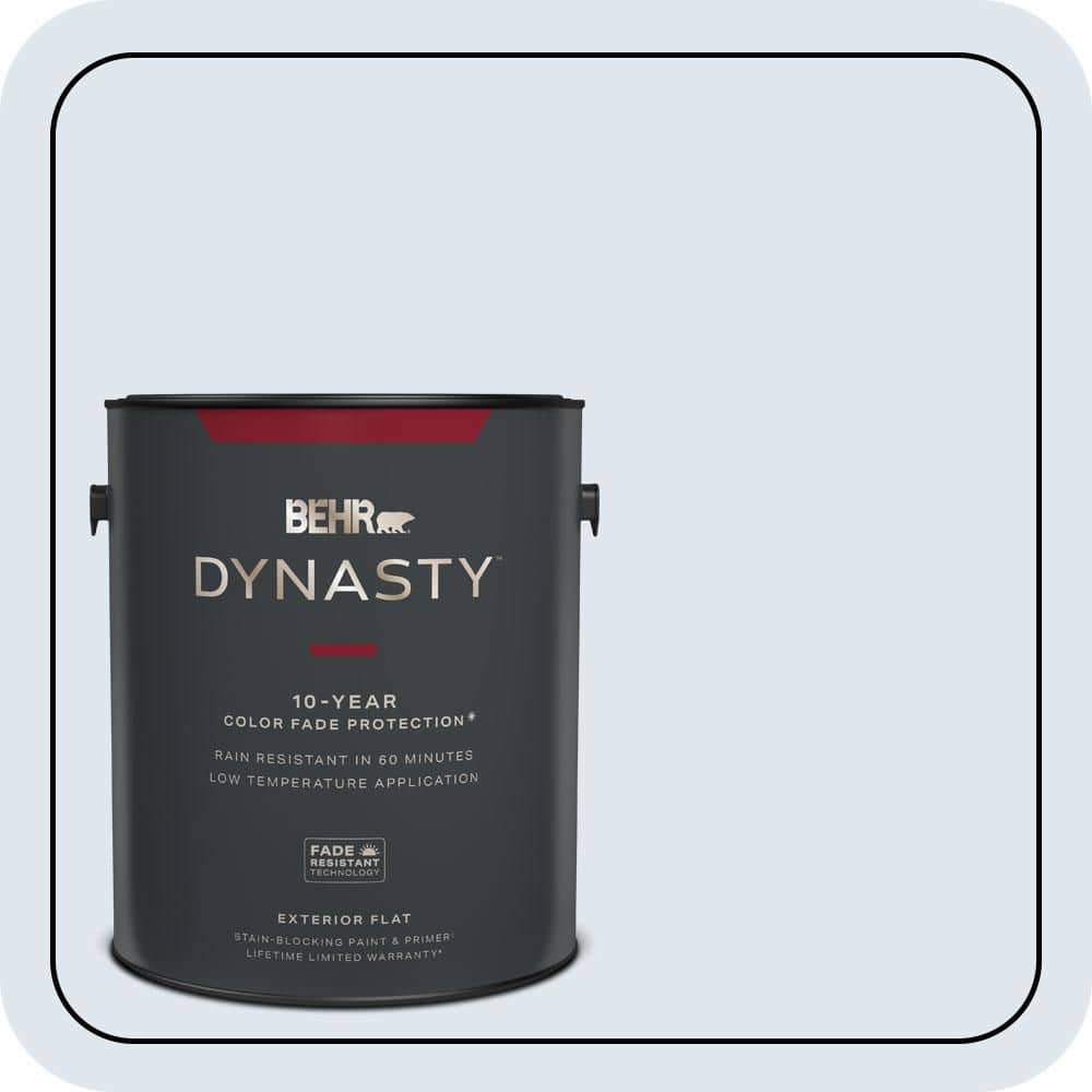 BEHR DYNASTY 1 gal. #590C-1 Morning Haze Flat Exterior Stain-Blocking Paint & Primer