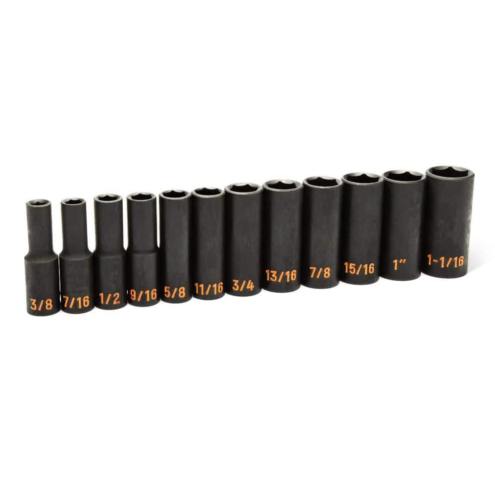 GEARWRENCH 1/2 in. Drive 6-Point SAE Hi-Viz Deep Impact Socket Set (12-Piece) (3)
