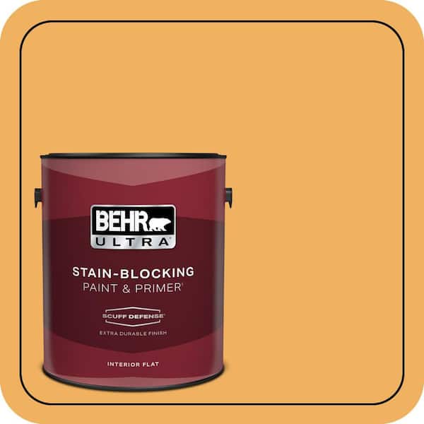 BEHR ULTRA 1 gal. #PMD-74 Sweet Honey Extra Durable Flat Interior Paint & Primer (2)