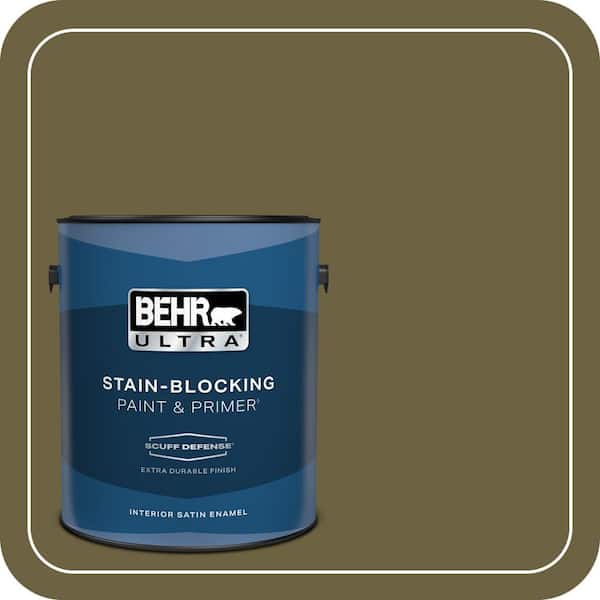 BEHR PREMIUM PLUS #ICC-88 Classic Olive Enamel Interior/Exterior Paint & Primer Color Sample (2)