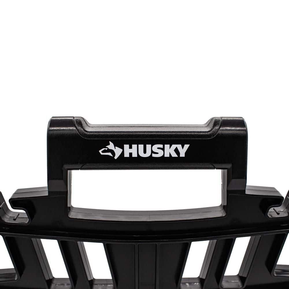 Husky 150 ft. 16/3 Heavy Duty Extension Cord Reel Storage Holder, Black (2)