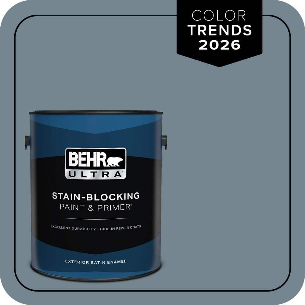 BEHR ULTRA 1 gal. #N480-5 Adirondack Blue Satin Enamel Exterior Paint & Primer