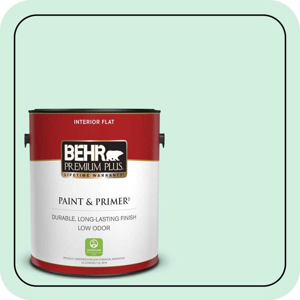 BEHR PREMIUM PLUS 1 gal. #P420-1 Spring Frost Flat Low Odor Interior Paint & Primer
