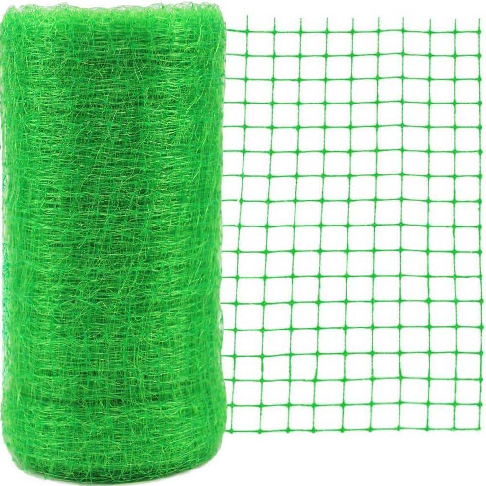 KIWDZFU 7 x 100 ft. Garden Netting Green Bird and Deer Protection for Plants Trees Vegetables 3/4 Mesh Reusable (1)