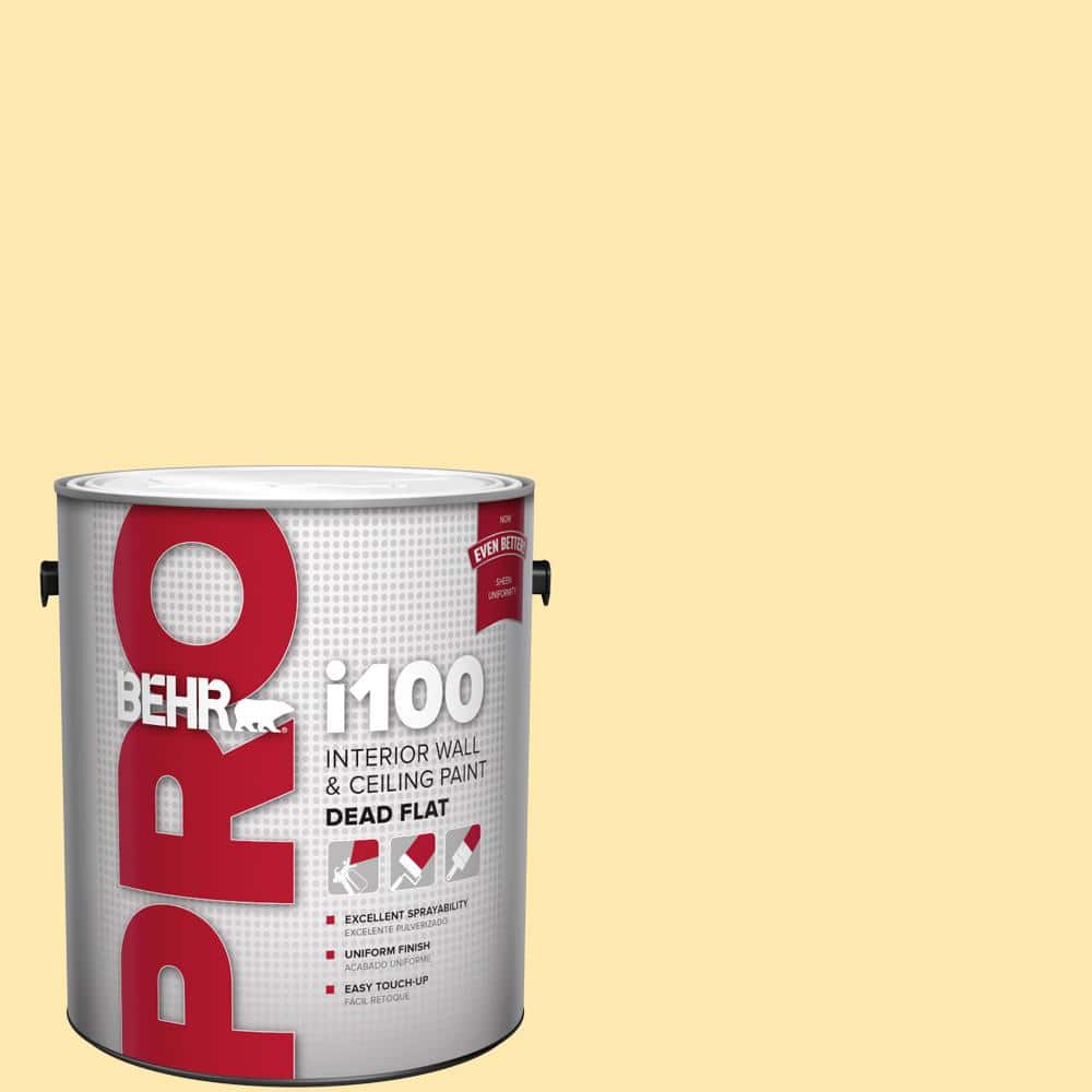 BEHR PRO 1 gal. #330A-3 Lively Yellow Dead Flat Interior Paint (1)