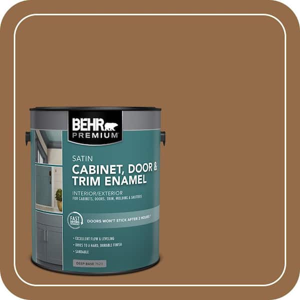 BEHR PREMIUM 1 gal. #S260-7 Nugget Gold Satin Enamel Interior/Exterior Cabinet, Door & Trim Paint (2)