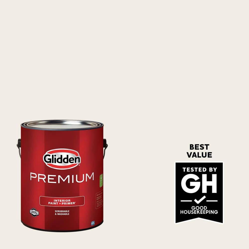 Glidden Premium 1 gal. Cow's Milk PPG1053-1 Flat Interior Latex Paint