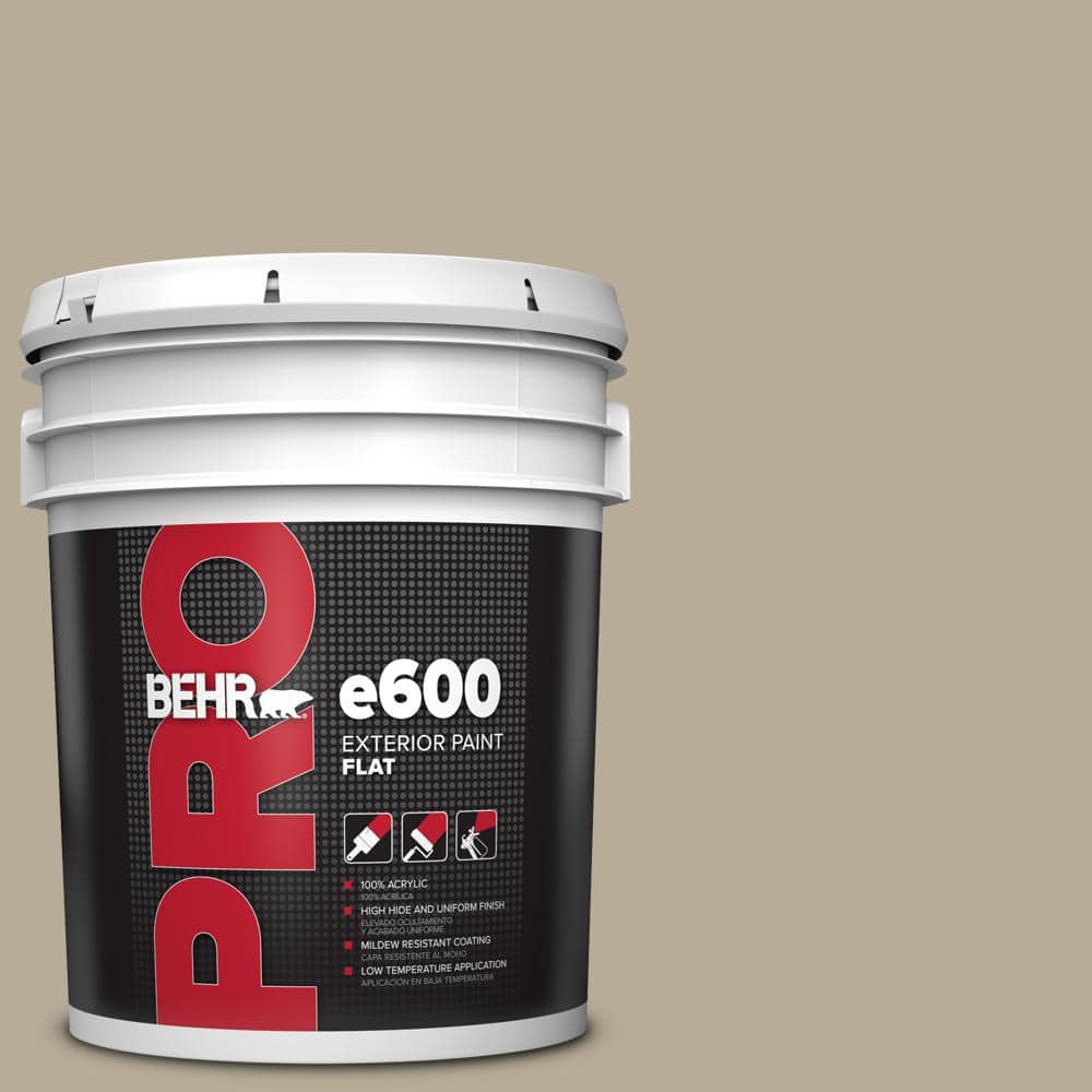 BEHR PRO 5 gal. #N310-4 Desert Khaki Flat Exterior Paint