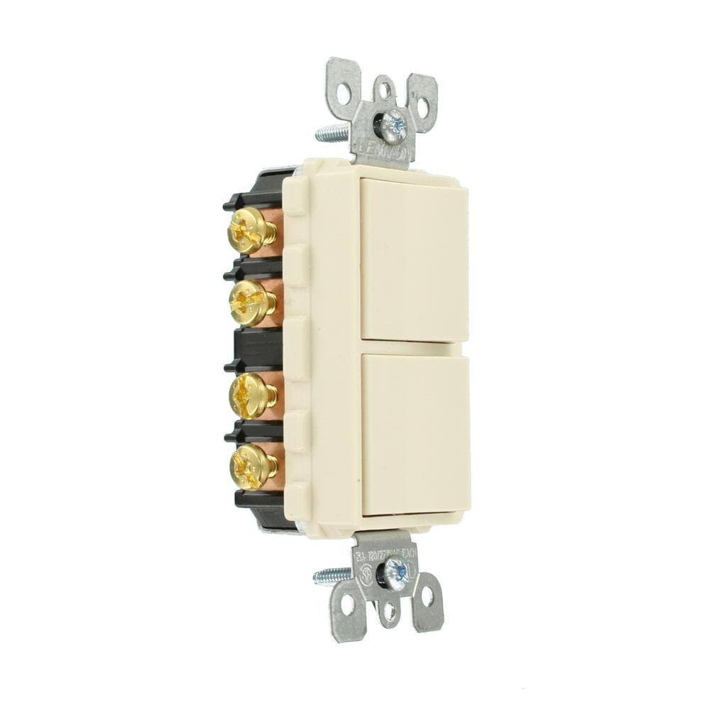 Leviton Amp Decora Commercial Grade Combination Two 3-Way Rocker Switches (2)