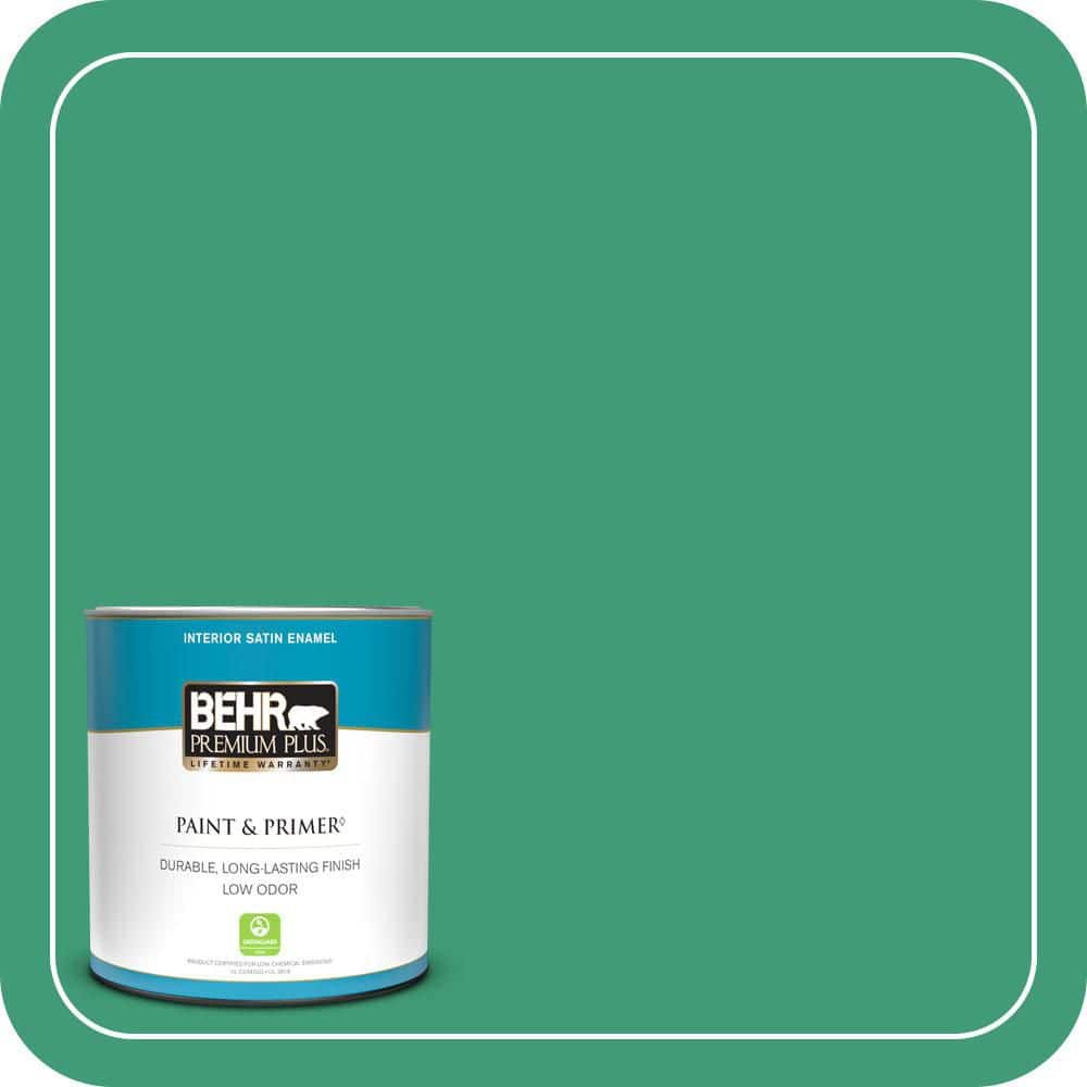 BEHR PREMIUM PLUS 1 qt. #MQ6-42 Dancing Jewel Satin Enamel Low Odor Interior Paint & Primer