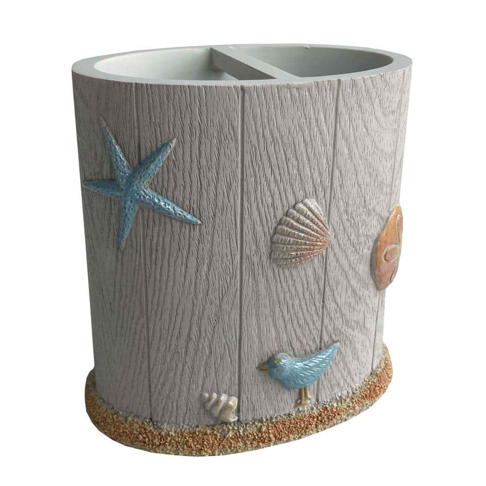 Sweet Home Collection Ocean Star Toothbrush Holder Bathroom Accessory (1 Piece)