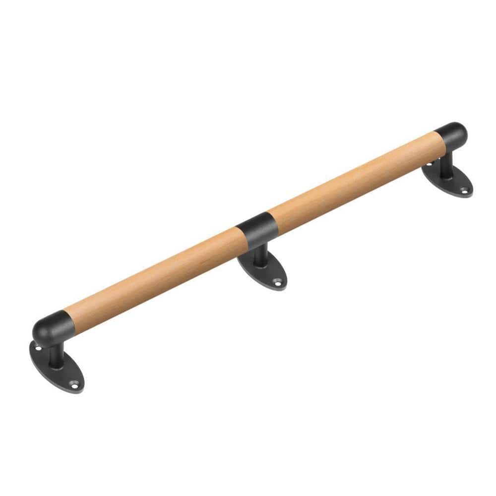 Angel Sar 52 in. Wood Handrail Indoor Stairs Handrail Wall Mount Handrail, Barrier-Free Staircase Grab Bar for Elderly (2)