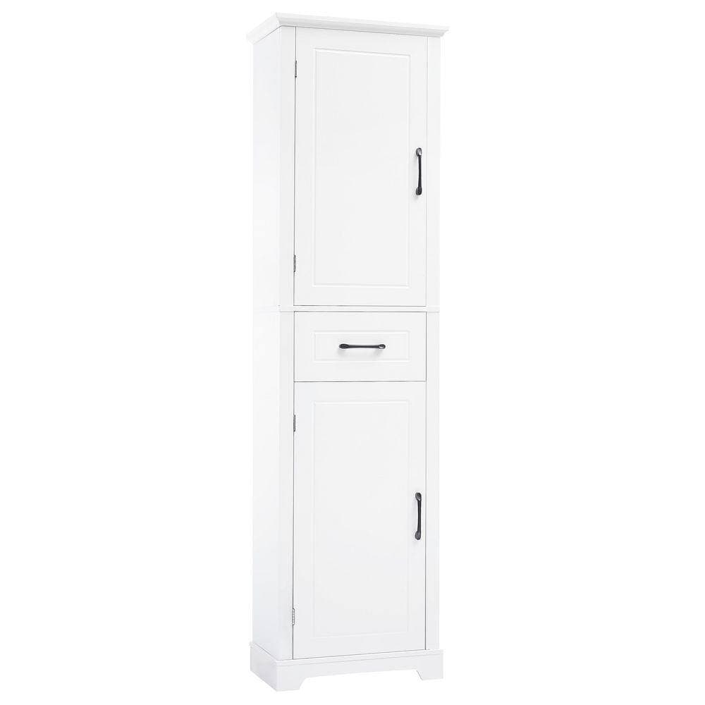 Logmey 20 in. W x 11.8 in. D x 72.5 in. H White Linen Cabinet with Anti-Tipping Device and Adjustable Shelf Position (1)