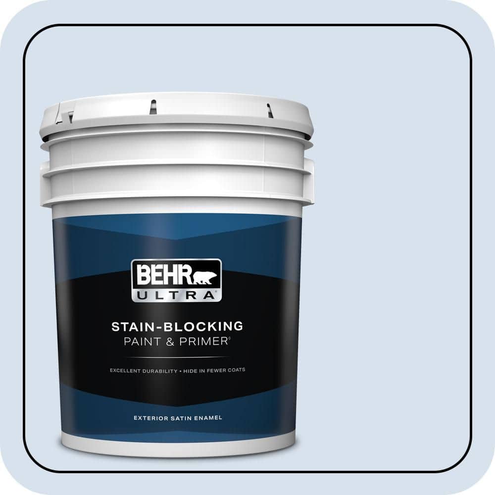 BEHR ULTRA 5 gal. #580A-2 Icy Bay Satin Enamel Exterior Paint & Primer
