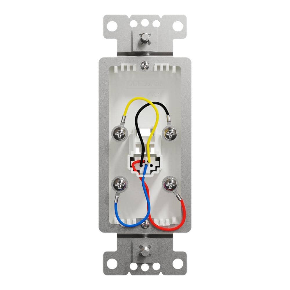 Square D X Series 1-Gang Ethernet Datacom RJ11 4 Conductor Telephone Phone Jack Cable Metal Wall Plate Matte White (3)