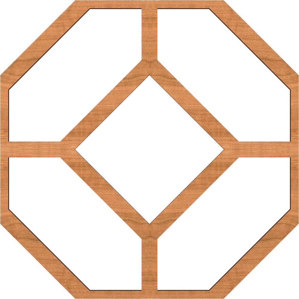Ekena Millwork Large Cameron Fretwork 3/8 in. x 6 ft. x 6 ft. Brown Wood Decorative Wall Paneling 1-Pack