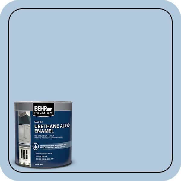 BEHR PREMIUM 1 qt. #M510-2 Life At Sea Satin Enamel Urethane Alkyd Interior/Exterior Paint (2)