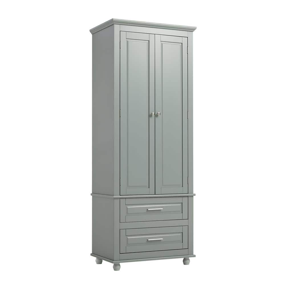 Lycvki 24 in. W 15.7 in. D 70 in. H Linen Cabinet with Drawers and Adjustable Shelf for Bathroom/Office
