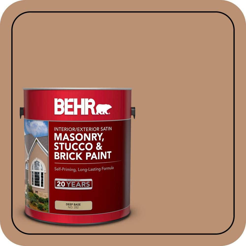BEHR 1 gal. #S230-5 Sugar Maple Satin Interior/Exterior Masonry, Stucco and Brick Paint