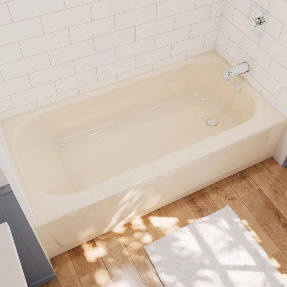 Bootz Industries Aloha 60 in. x 30 in. Alcove Soaking Bathtub with Right Drain in Bone