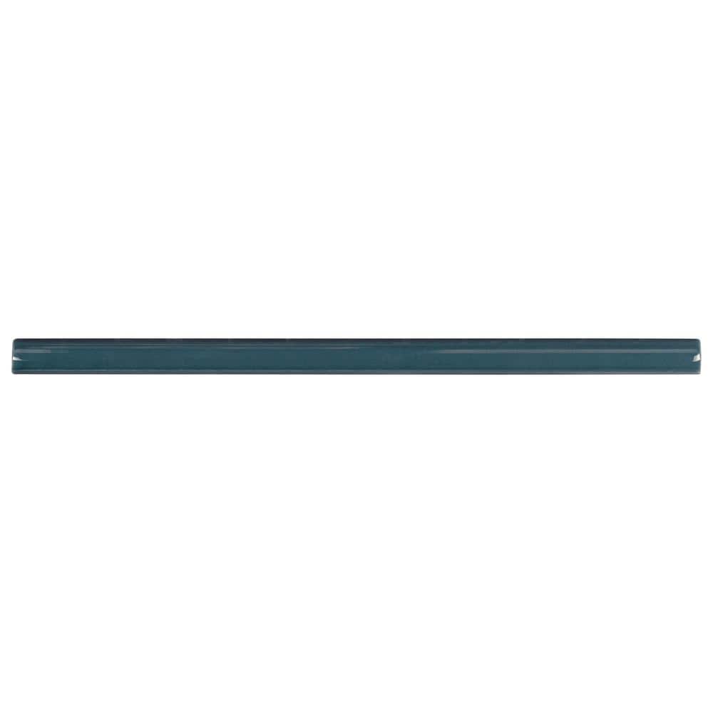 MSI Navy Quarter Round Molding 0.60 in. W x 12 in. L Glossy Ceramic Wall Tile (1 lin. ft.) (4)