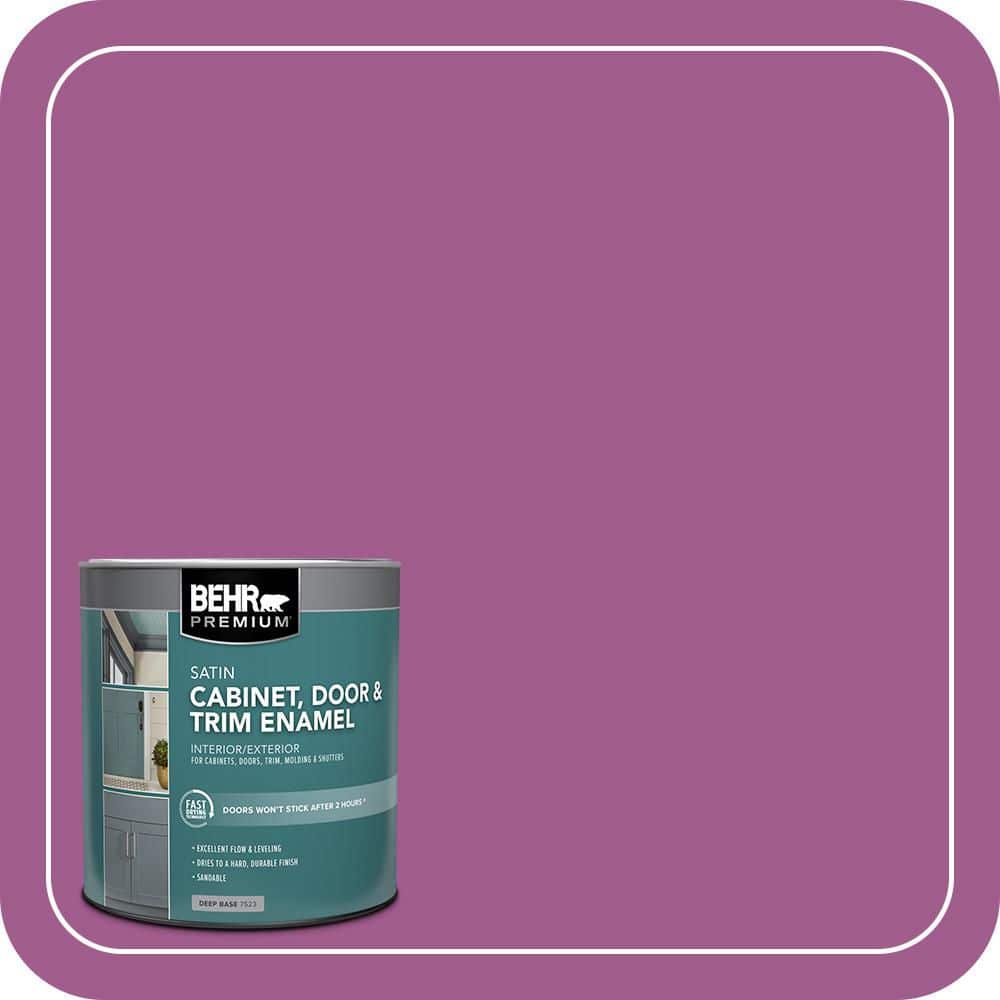 BEHR PREMIUM 1 qt. #P110-6 Wild Berry Satin Enamel Interior/Exterior Cabinet, Door & Trim Paint (1)