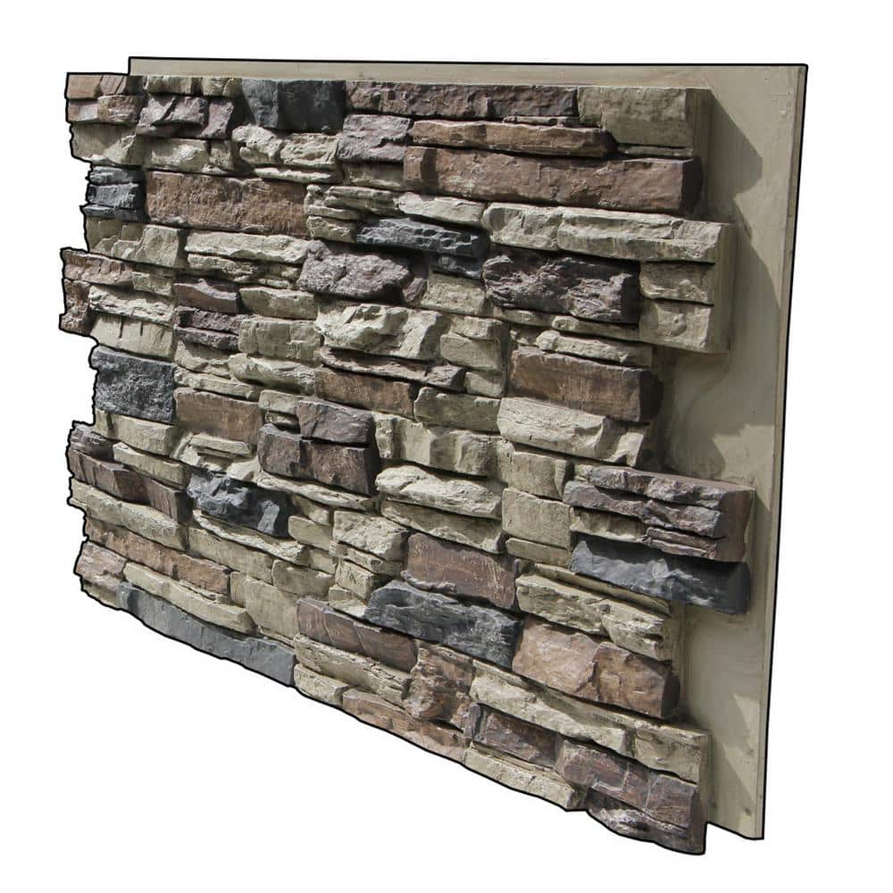 TRITAN BP Lightning Ridge 48 in. x 24 in. Class A Fire Rated Faux Stone Siding Panel Finished Nature Spirit (2)