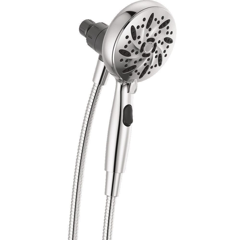 Delta SureDock Magnetic 6-Spray Patterns 1.75 GPM 4.94 in. Wall Mount Handheld Shower Head in Chrome (2)