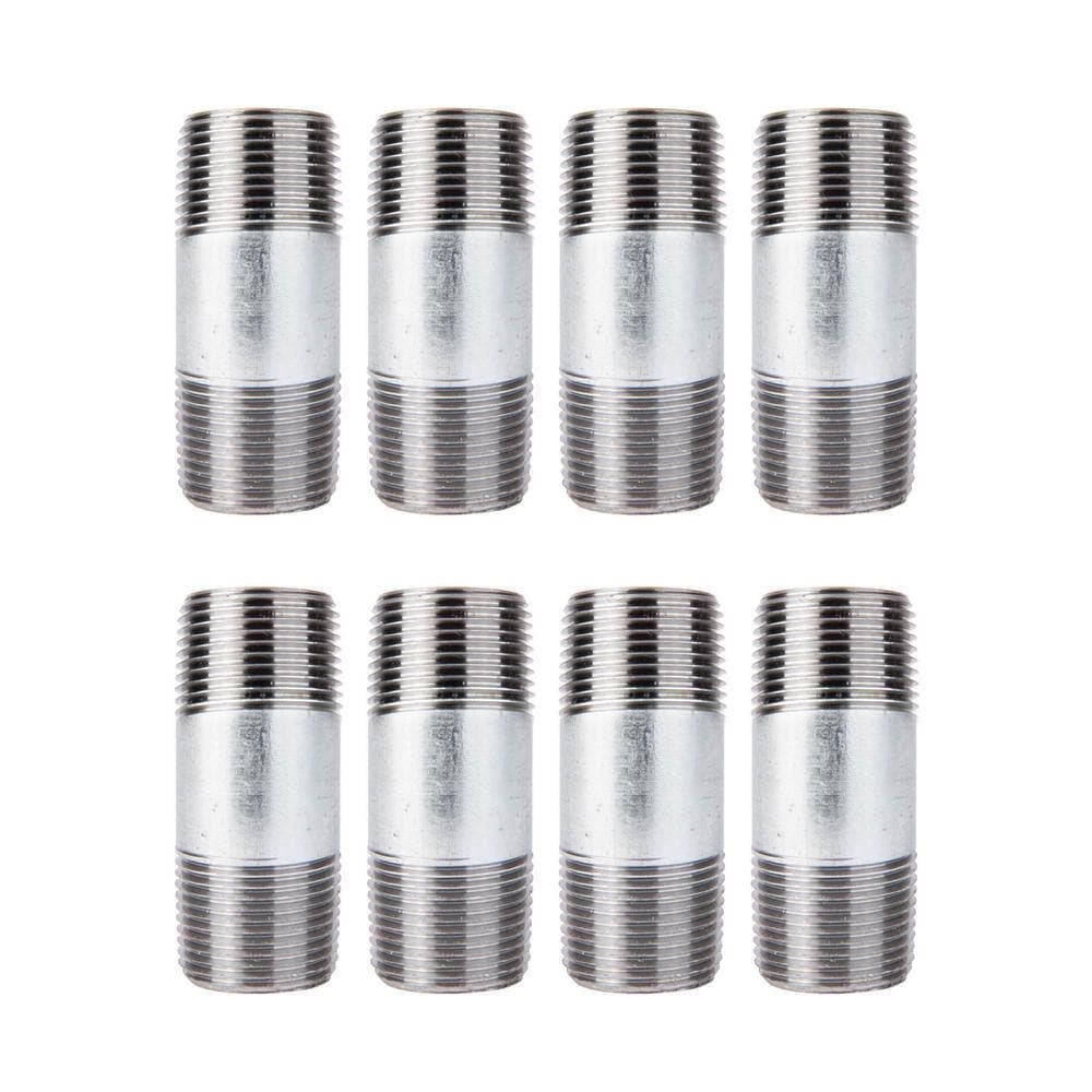 PIPE DECOR 3/4 in. x 2-1/2 in. Galvanized Steel Nipple (8-Pack) (1)