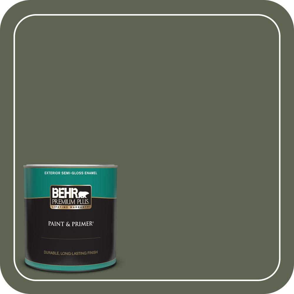 BEHR PREMIUM PLUS 1 qt. #N390-7 Cypress Vine Semi-Gloss Enamel Exterior Paint & Primer