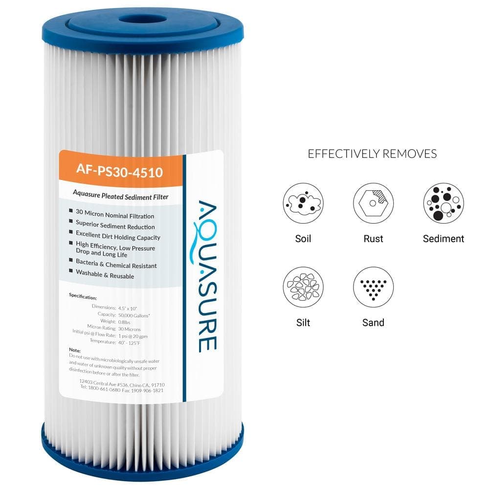 Unbranded Fortitude 10 in. 30 Micron Pleated Sediment Whole House Water Filter (2)