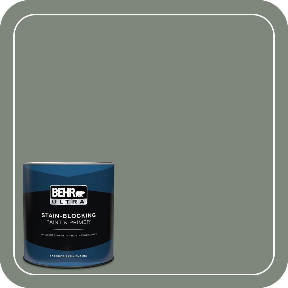 BEHR ULTRA 1 qt. #N410-5 Village Green Satin Enamel Exterior Paint & Primer