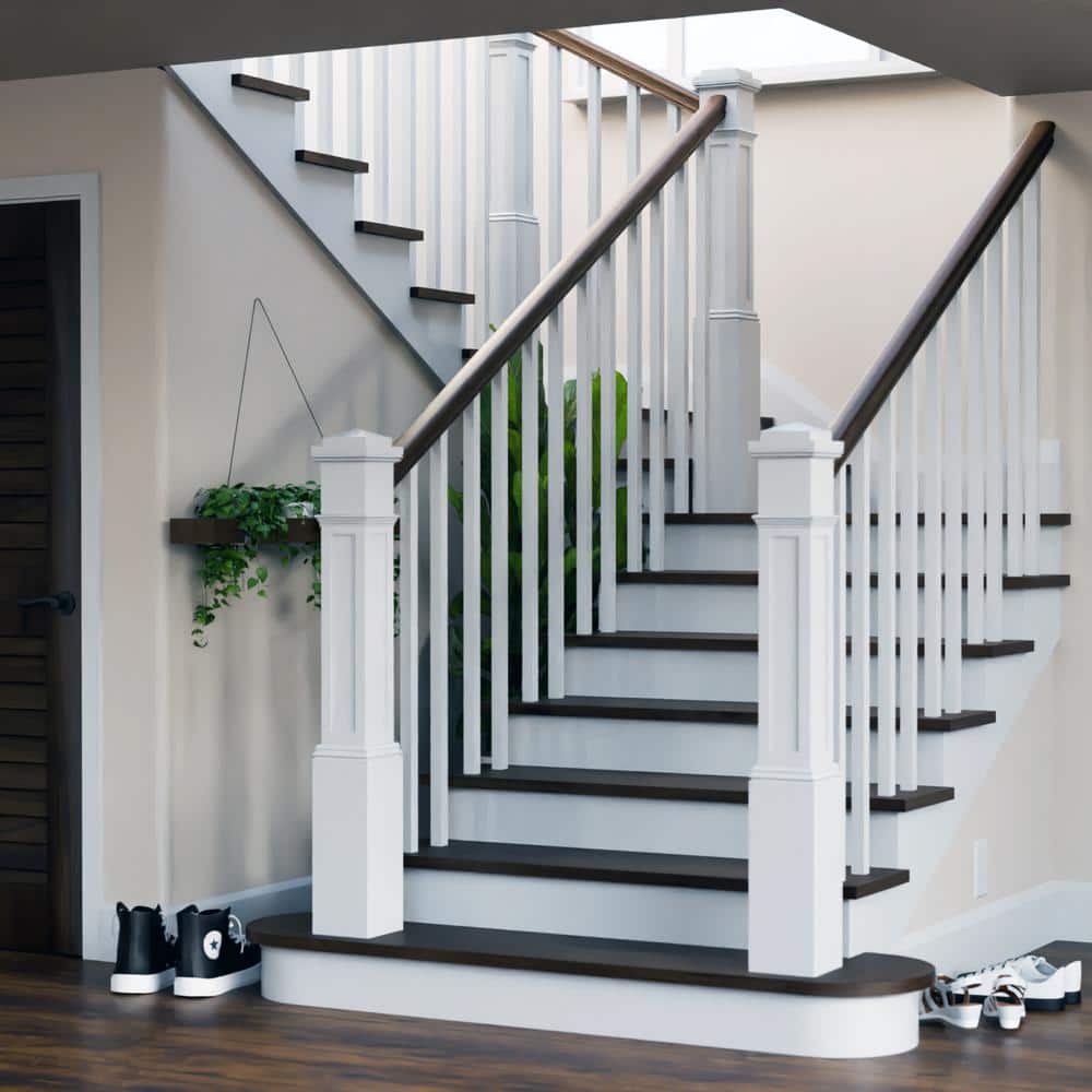 EVERMARK Stair Parts 36 in. x 1-3/4 in. 5360 Primed Full Square Craftsman Wood Baluster for Stair Remodel (3)