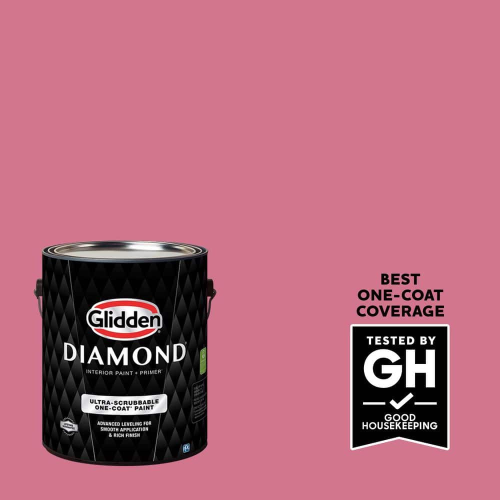 Glidden Diamond 1 gal. PPG1183-5 Razzberries Satin Interior Paint with Primer