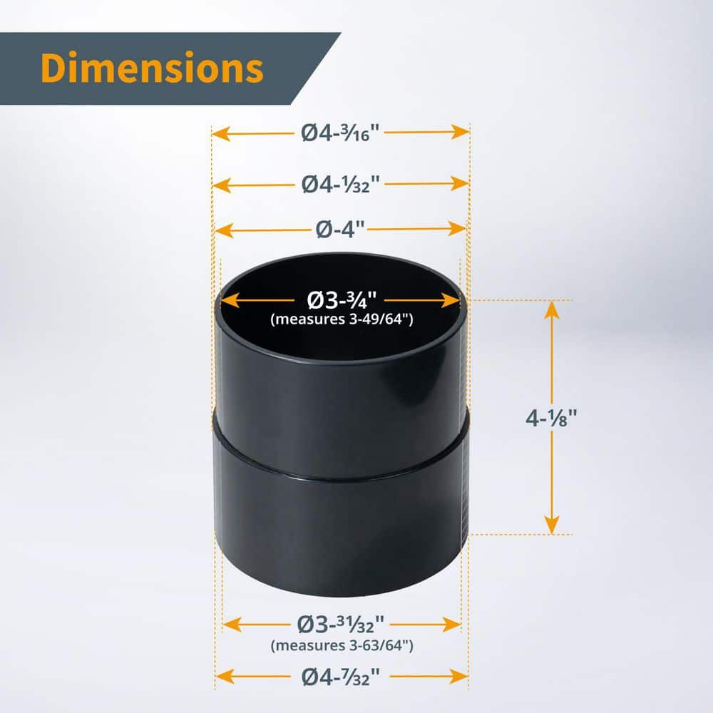 ‎POWERTEC 4 in. Pipe Hose Adapter for Dust Collection Systems (3)