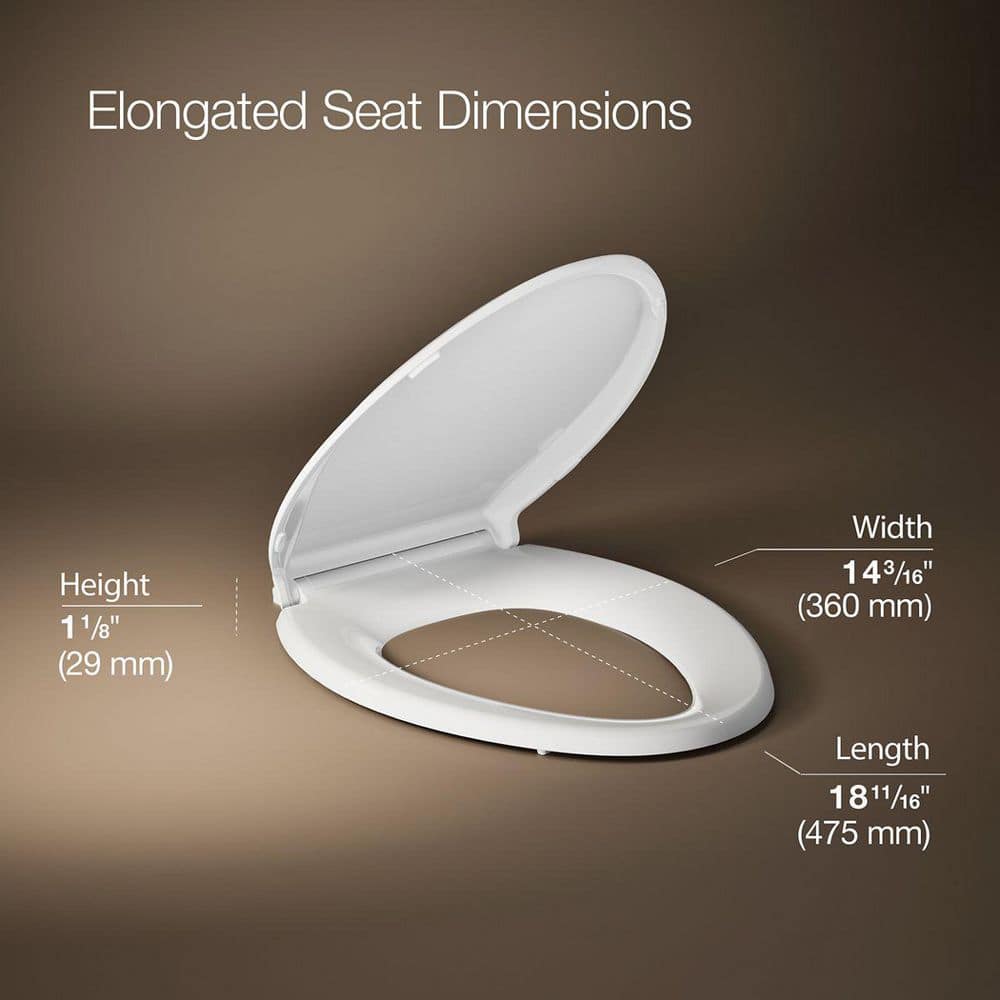 KOHLER Cachet Elongated Antimicrobial, Soft Close Toilet Seat in White (3)