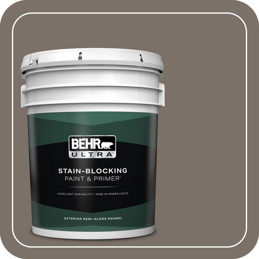 BEHR ULTRA 5 gal. #N200-6 Kindling Semi-Gloss Enamel Exterior Paint & Primer