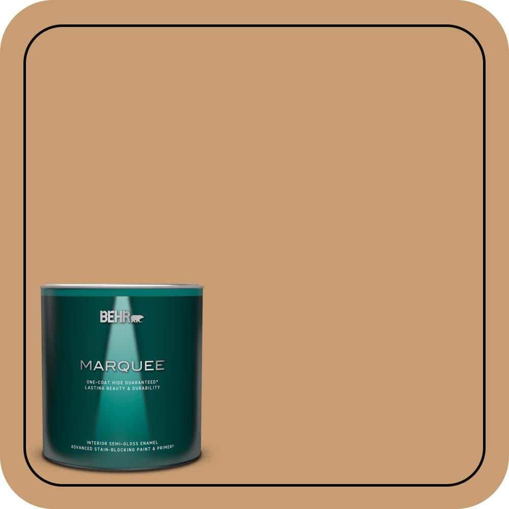 BEHR MARQUEE 1 qt. #S270-5 Gingersnap One-Coat Hide Semi-Gloss Enamel Interior Paint & Primer