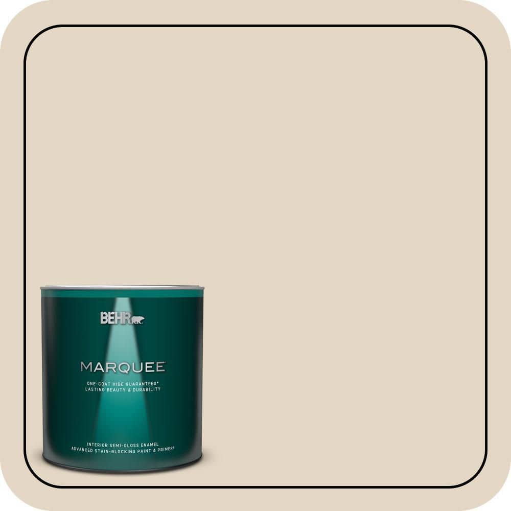 BEHR MARQUEE 1 qt. #N270-1 High Style Beige Semi-Gloss Enamel Interior Paint & Primer