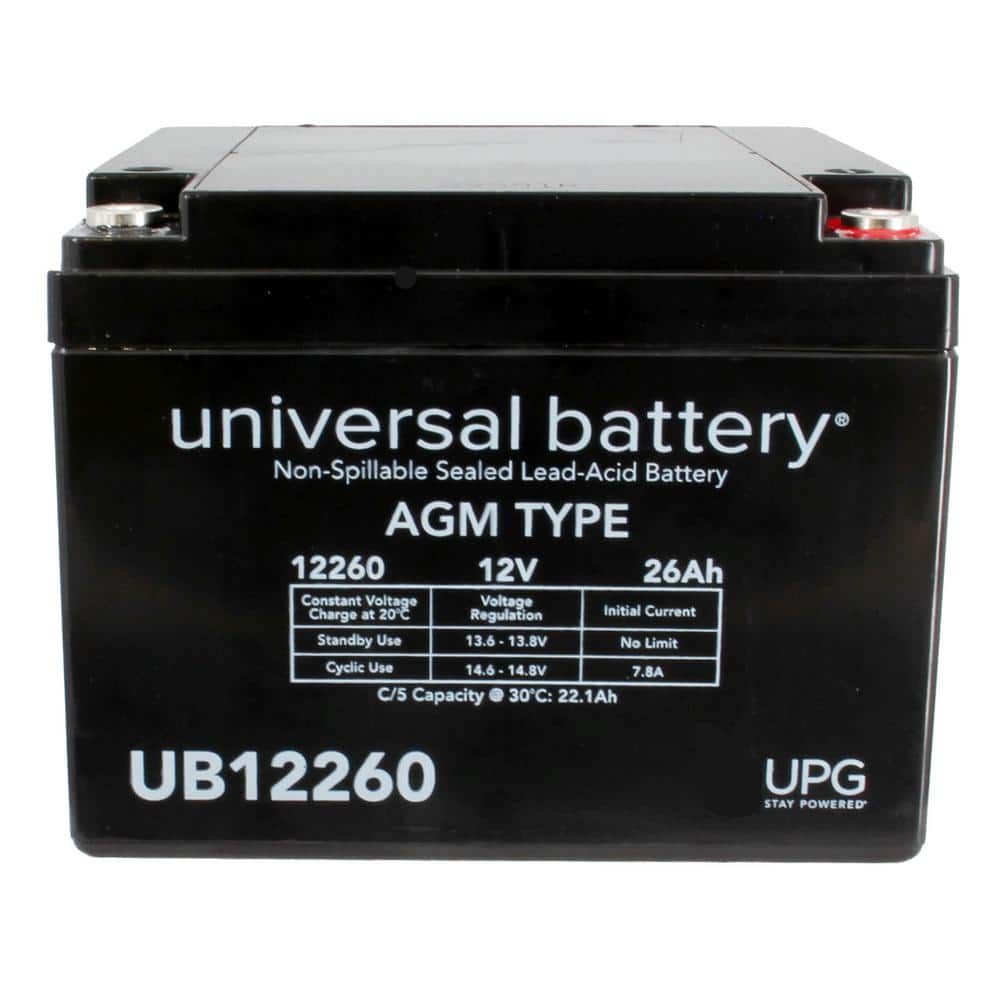 UPG 12-Volt 26 Ah AGM Rechargeable Battery w/I2 Terminals