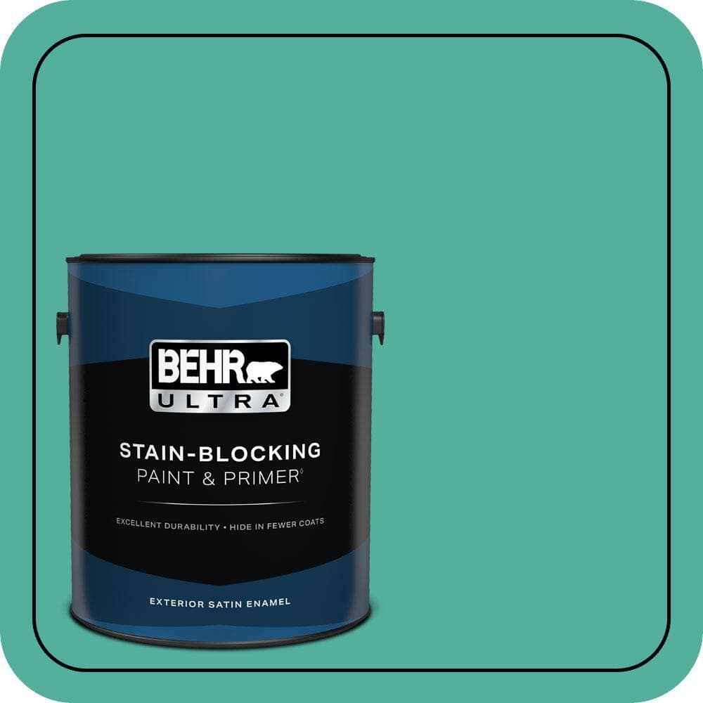 BEHR ULTRA 1 gal. #P440-5 Water Park Satin Enamel Exterior Paint & Primer