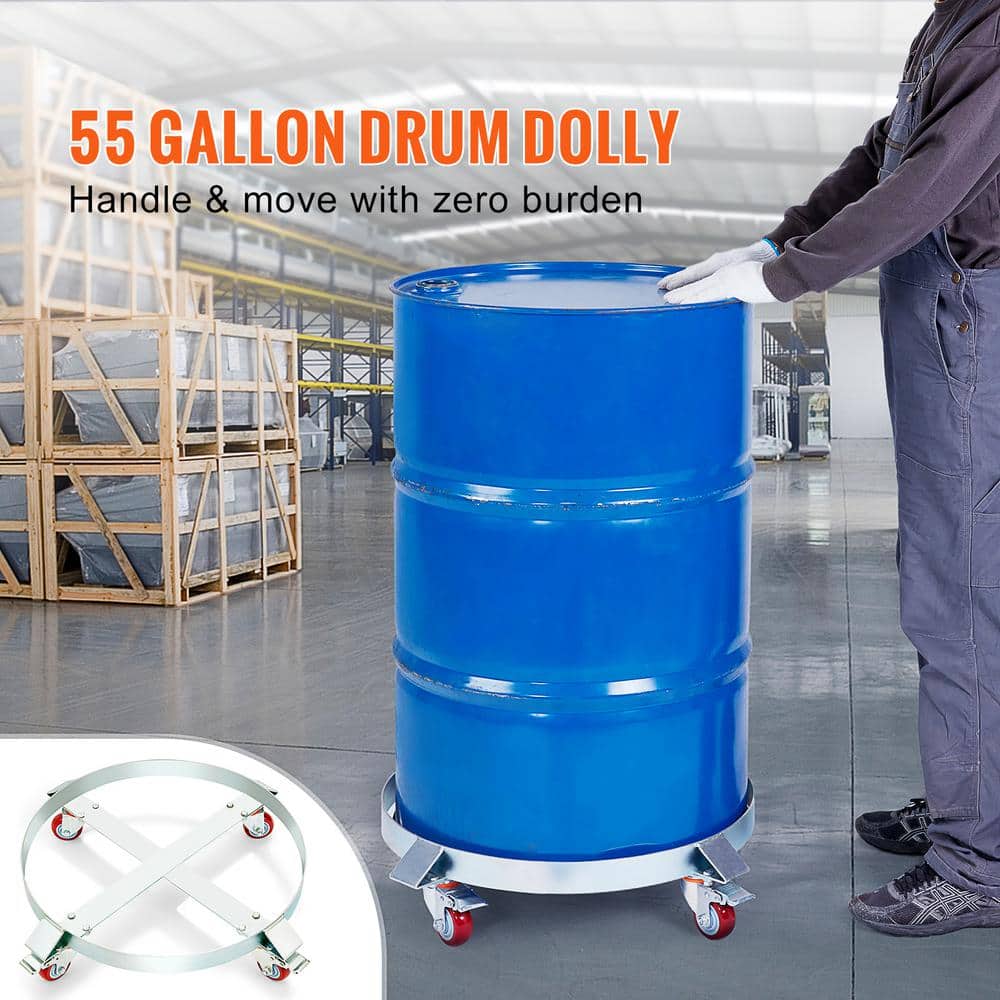 SVOPES 2-piece 55 Gal. Heavy Duty Drum Dolly, 1000 lbs. Load Capacity, Barrel Cart with Steel Frame, 4 Swivel Casters (2)