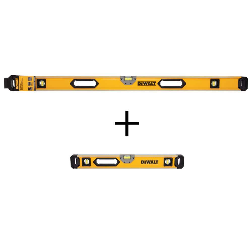 DEWALT 48 in. Magnetic Box Beam Level and 24 in. Magnetic Heavy-Duty Box Beam Level