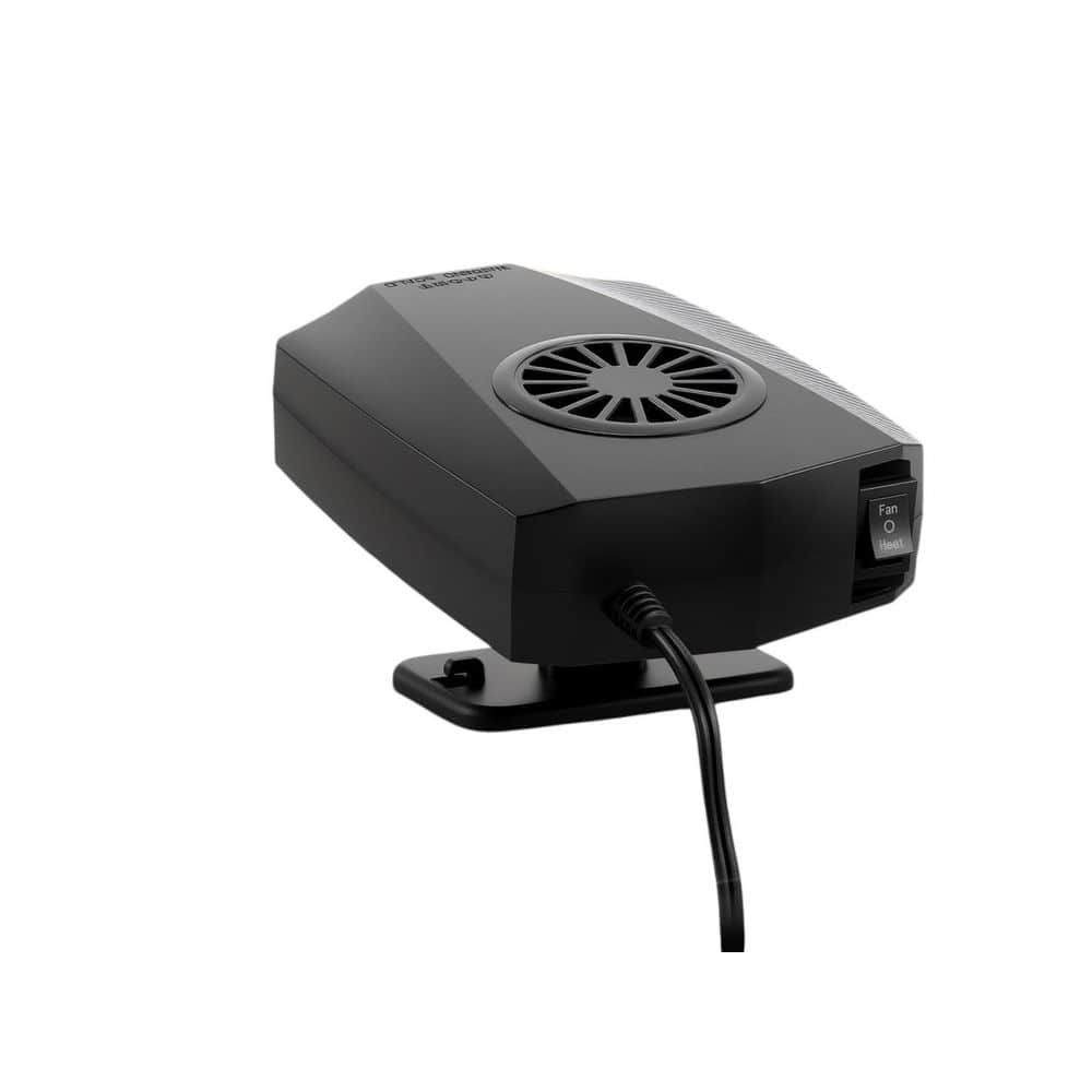 Unbranded Portable 12V 150W Electric 2-in-1 Heating/Breeze Car Heater, Fast Heating Defroster Demister with Auto Power-Off, Black