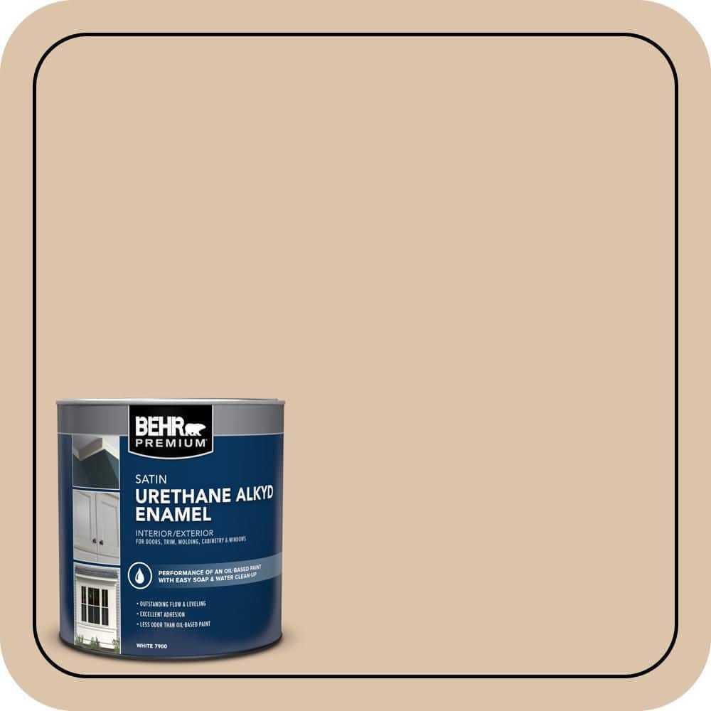 BEHR PREMIUM 1 qt. #PPU4-08 Plateau Urethane Alkyd Satin Enamel Interior/Exterior Paint