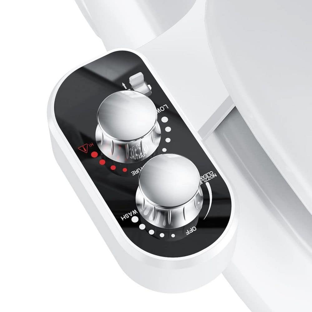Wudkey Hot and Cold Bidet Attachment for Toilet, Ultra-Slim Bidet Attachment Warm Water, Non-Electric Adjustable Pressure (1)