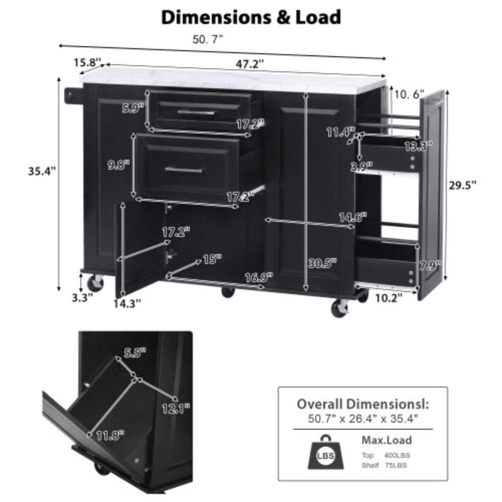 Unbranded 50.7 in. W x 26.4 in. D x 35.4 in. H Bathroom Black Linen Cabinet (2)