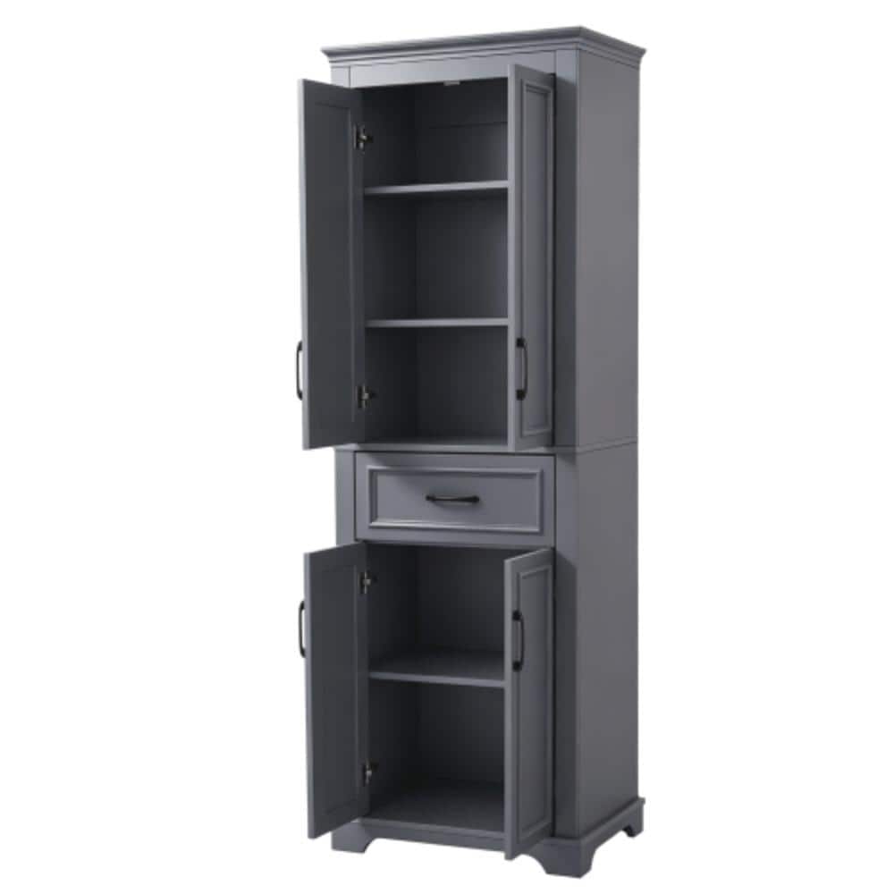 Unbranded 15.7 in. W x 23.7 in. D x 70.8 in. H Bathroom Gray Linen Cabinet