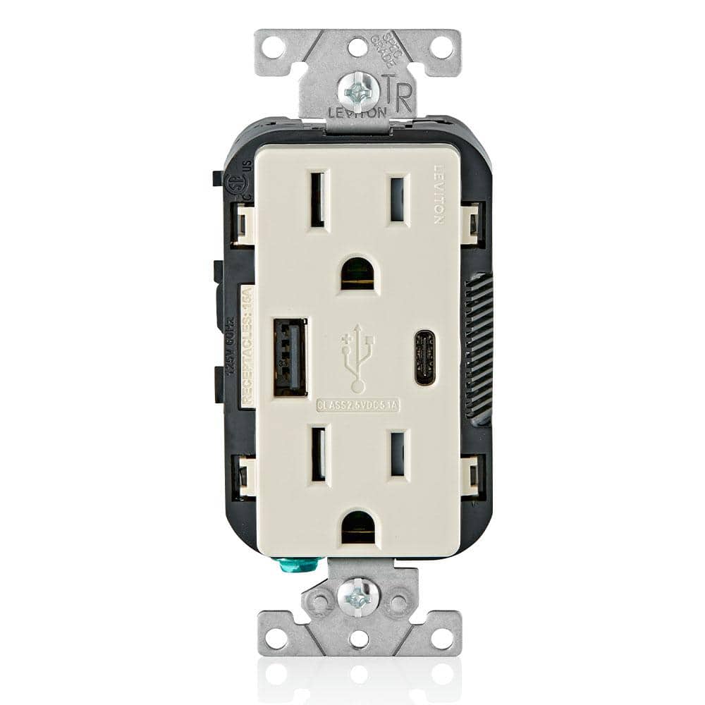 Leviton 125 V Tamper Resistant Duplex Outlet/Receptacle, T5637-B