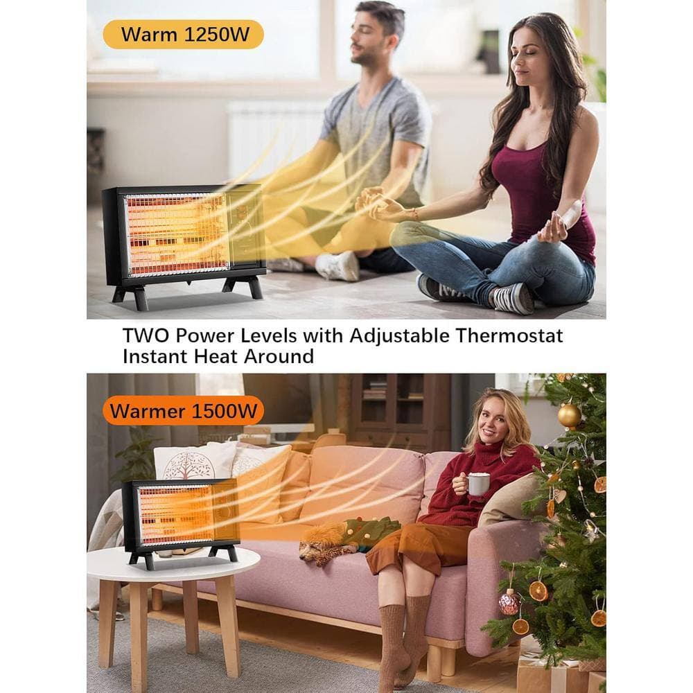 Ahfiwaso 1500-Watt 7.1 in. Portable Indoor Convection Ceramic Space Electric Heater with Handle, Adjustable Thermostat (2)